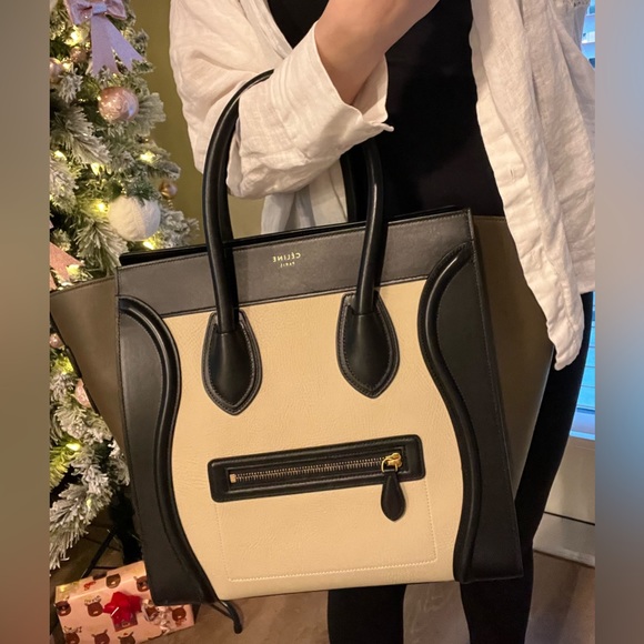 Celine Tri-Colored Luggage Tote - Picture 1 of 14